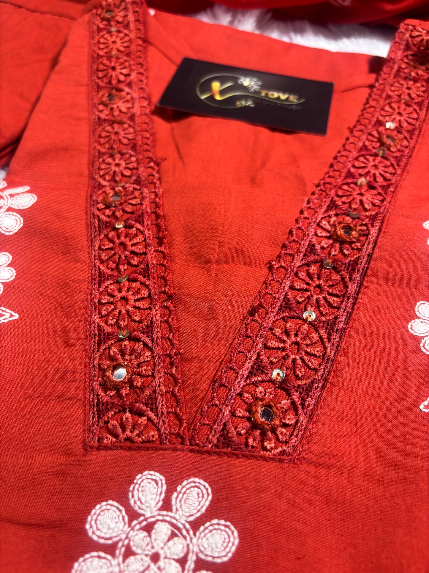 A1681 Pure Cotton Embroidered Suit