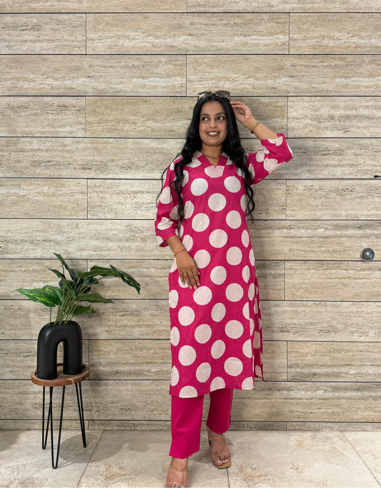 A1501 Pure Cotton Polka Dot Two Piece Set