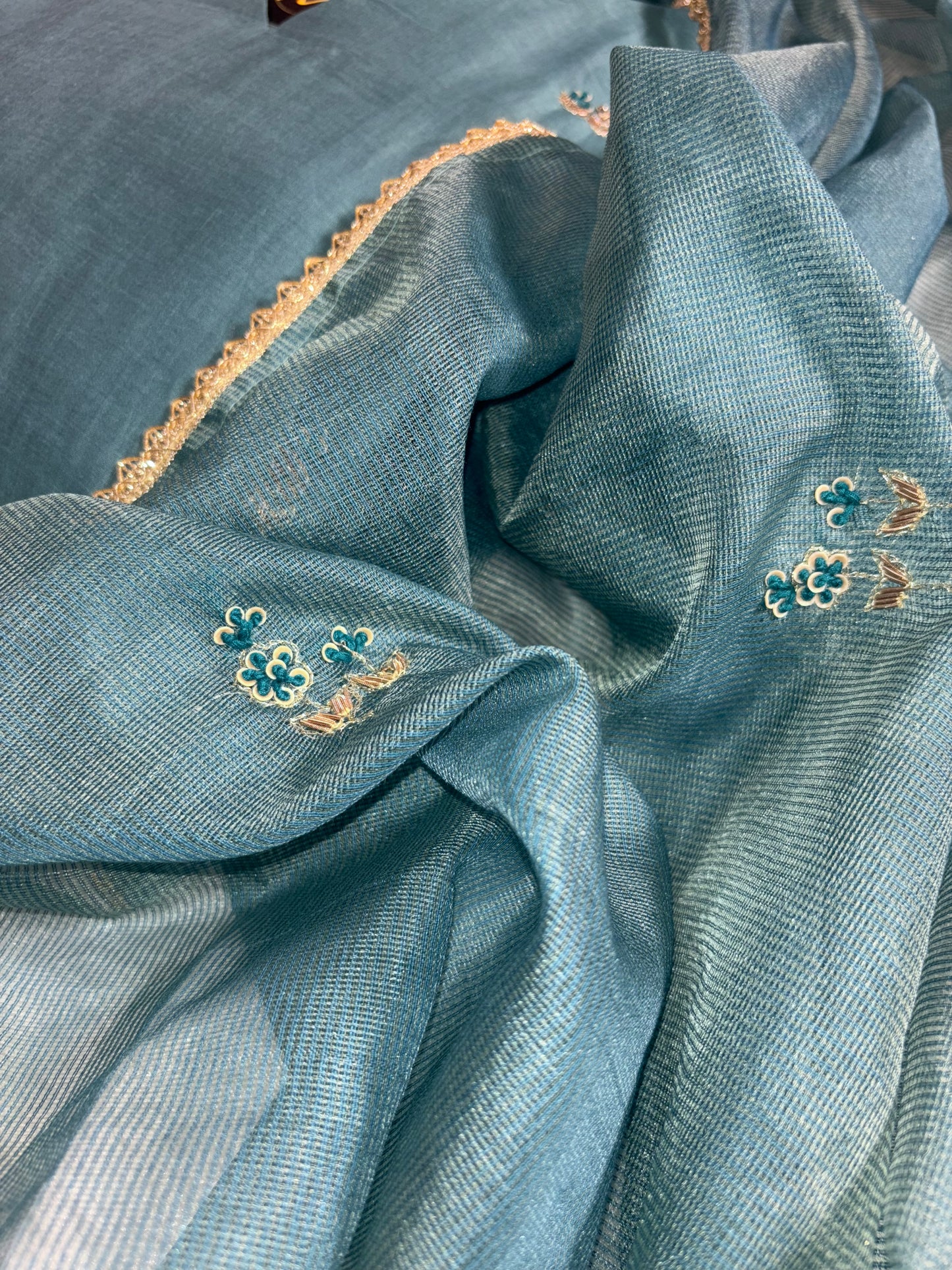 B1999 Mul Chanderi Handwork Suit