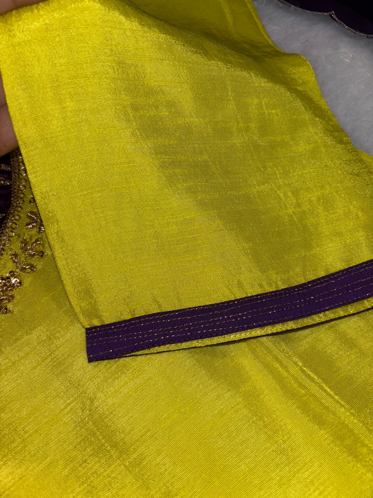 B1992 Neon & Purple Combination Zardozi Handwork Suit