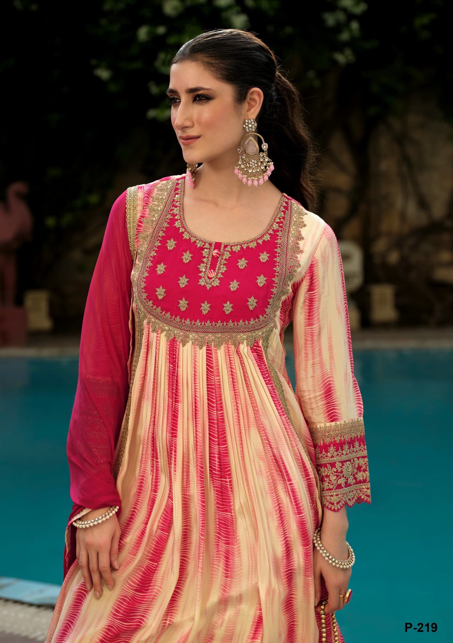 B2025 Elegant Natural Crape Zari Work Suit