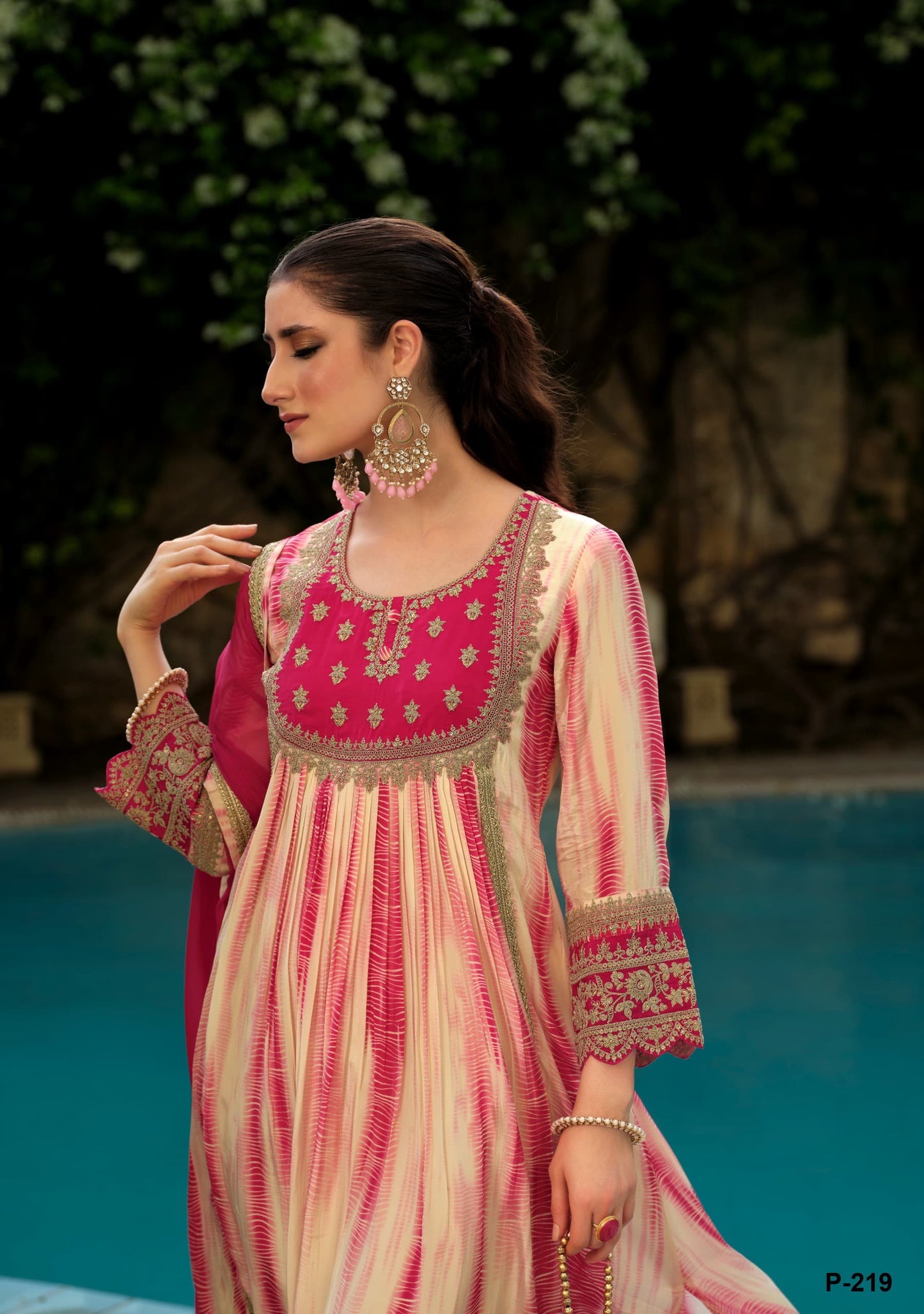 B2025 Elegant Natural Crape Zari Work Suit