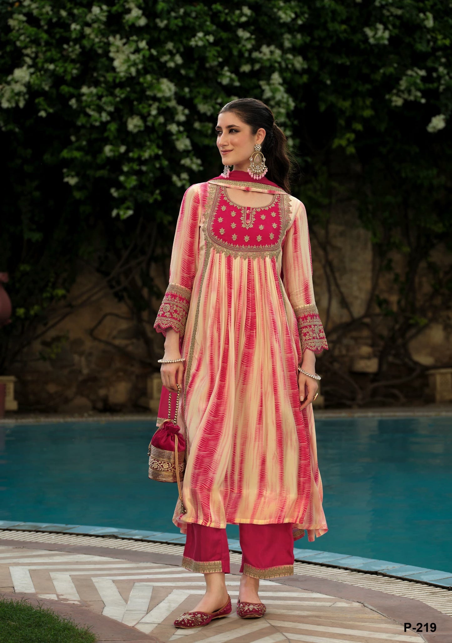 B2025 Elegant Natural Crape Zari Work Suit