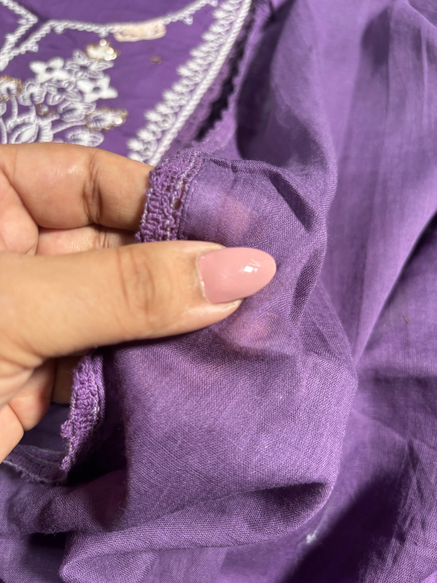 A1707 Mul Cotton Embroidered Suit