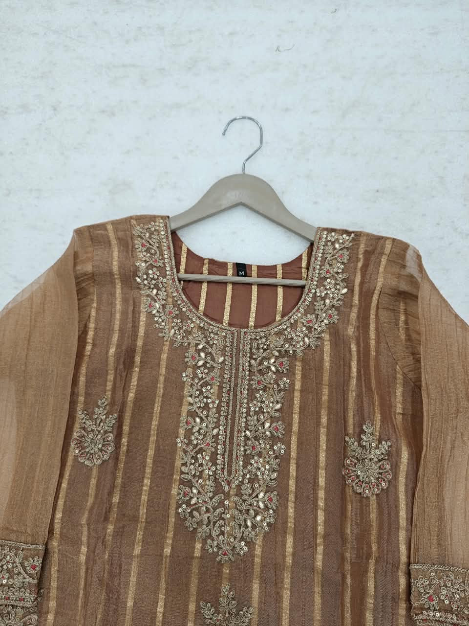 B2051 Zahra Salsa Embellished Suit(MOCHA GOLDEN)