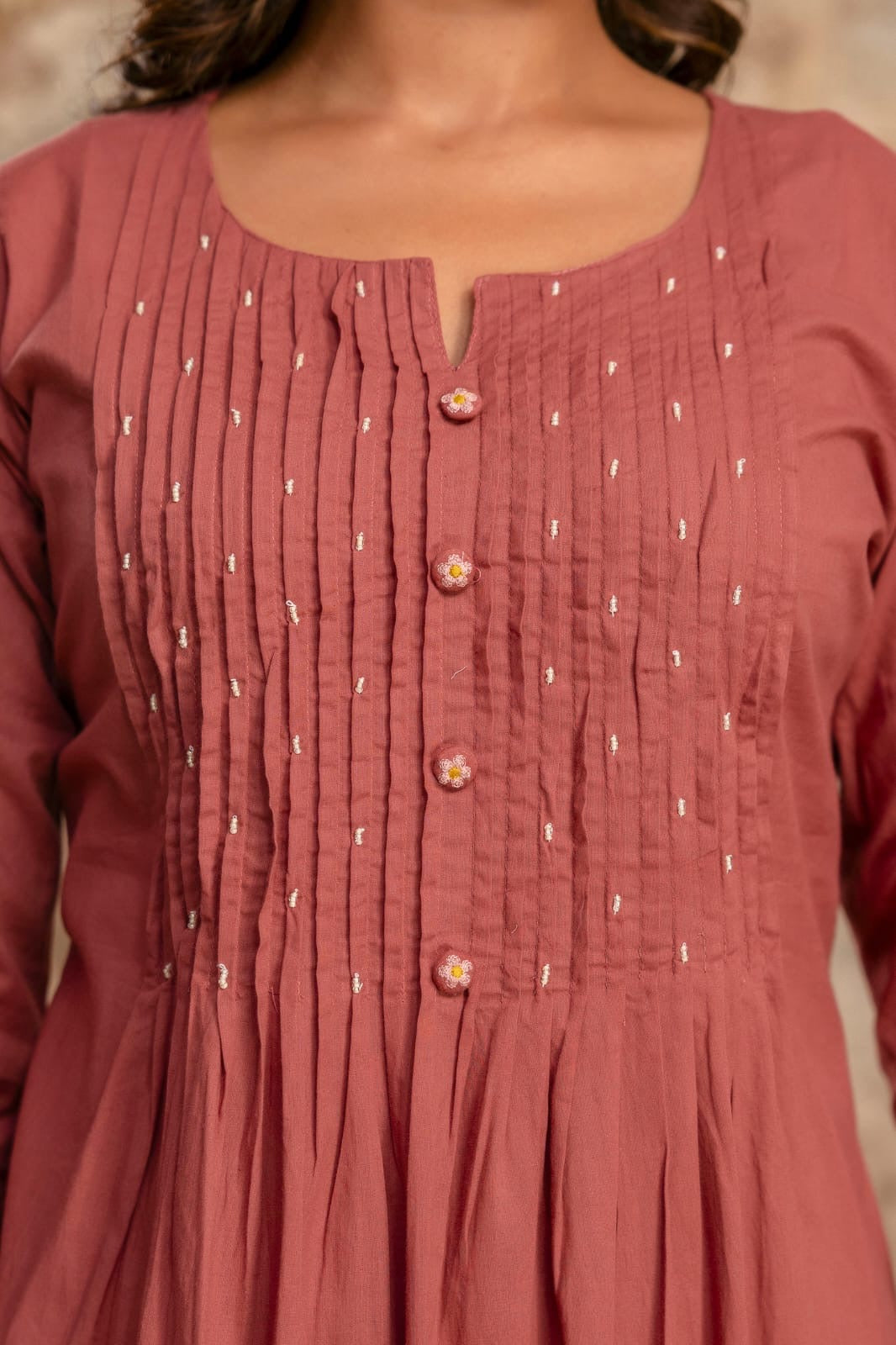 A1711 Pure Cotton Embroidered Suit