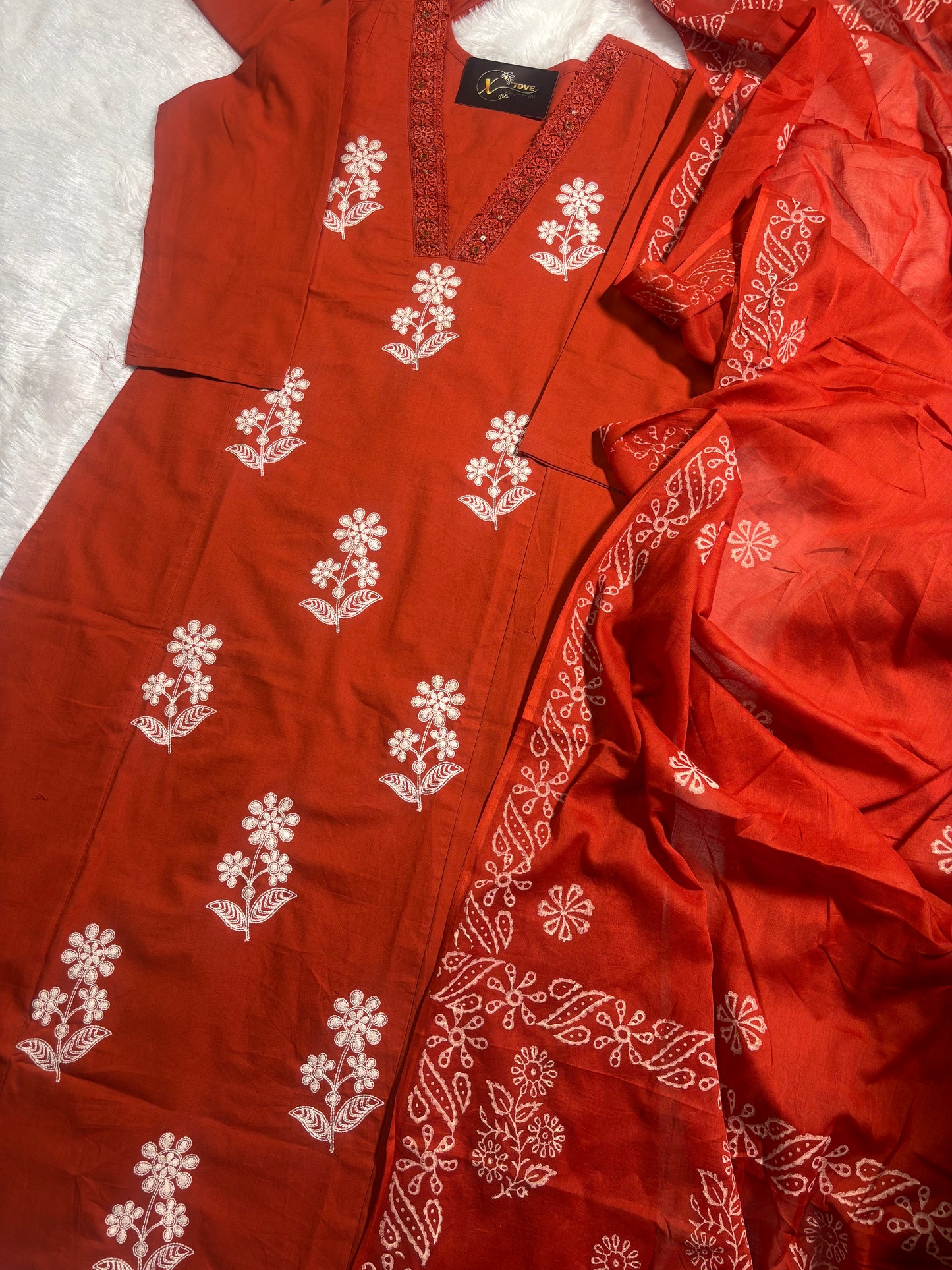 A1681 Pure Cotton Embroidered Suit