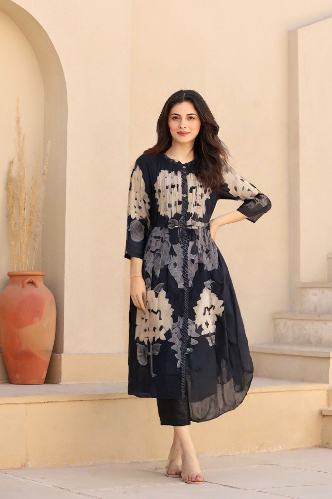 A1726 Pure Mul Cotton Two Piece Set