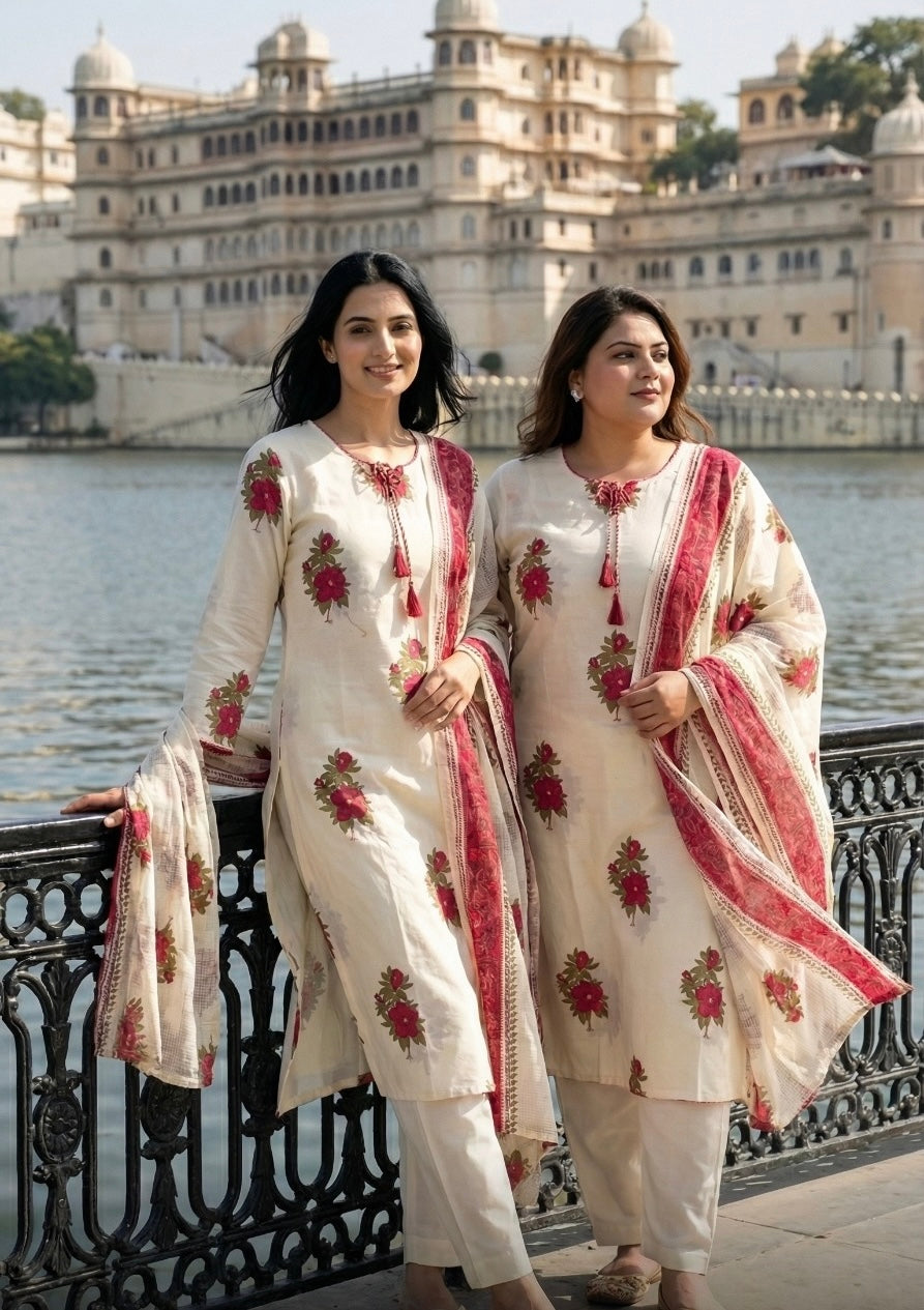 A1811 Classic Floral Kurta Set