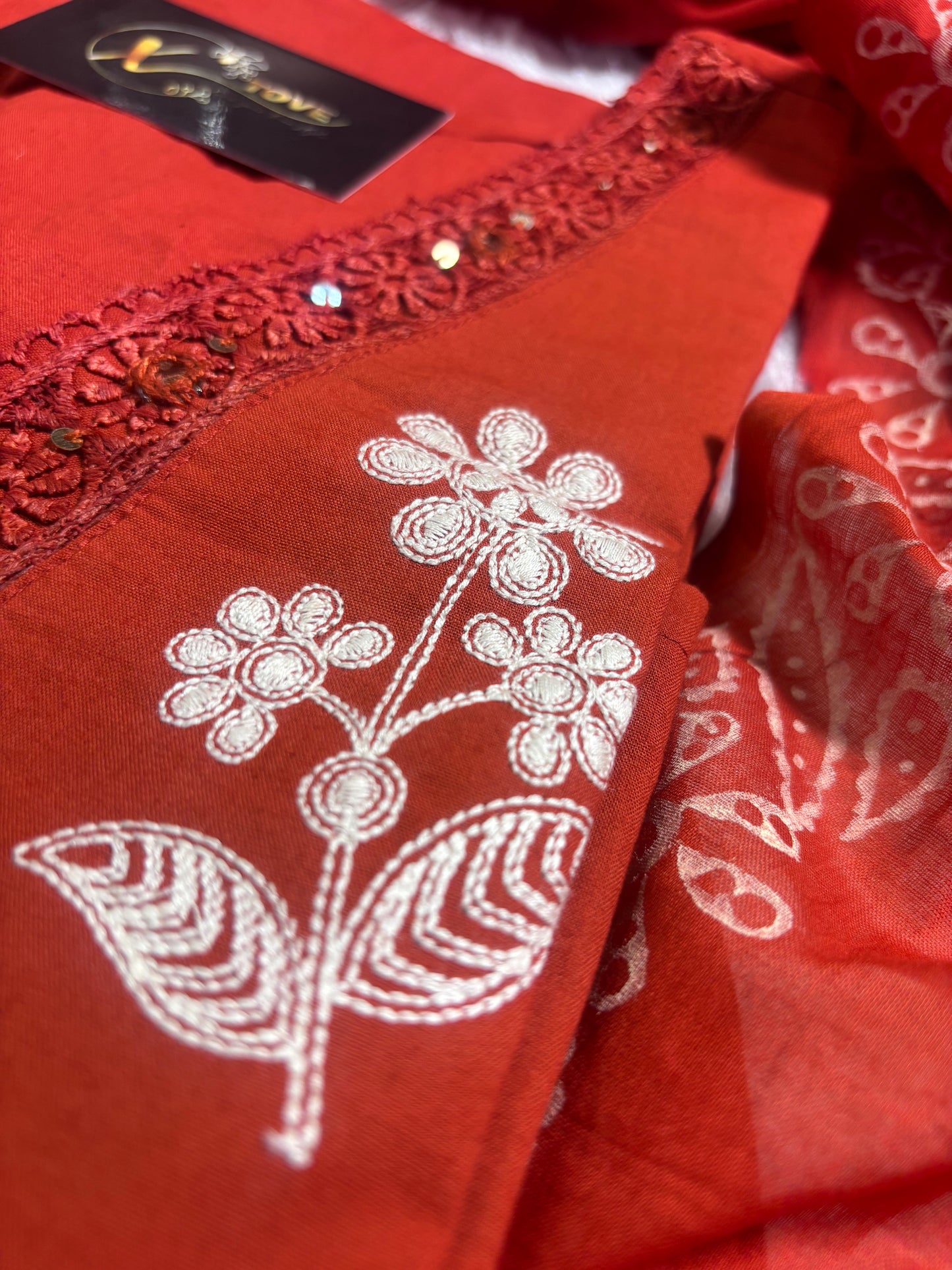 A1681 Pure Cotton Embroidered Suit