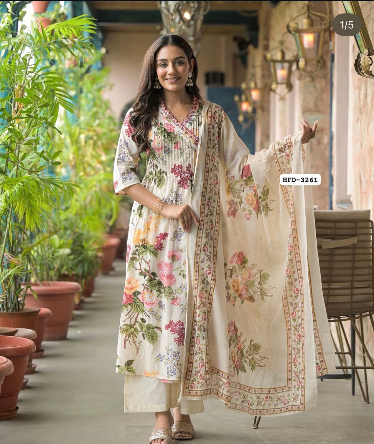 A1736 Pure Cotton Angarkha Suit