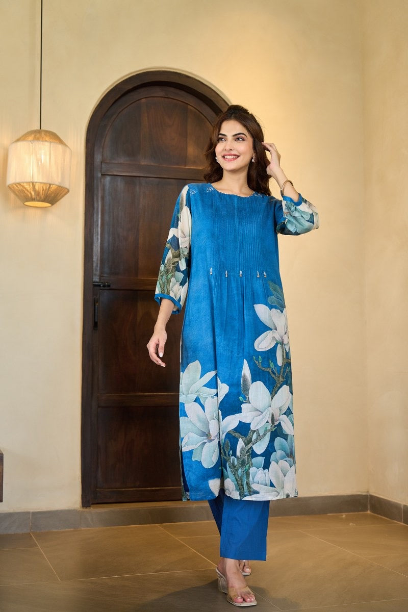 A1715 Elegant Mul Cotton Two Piece Set