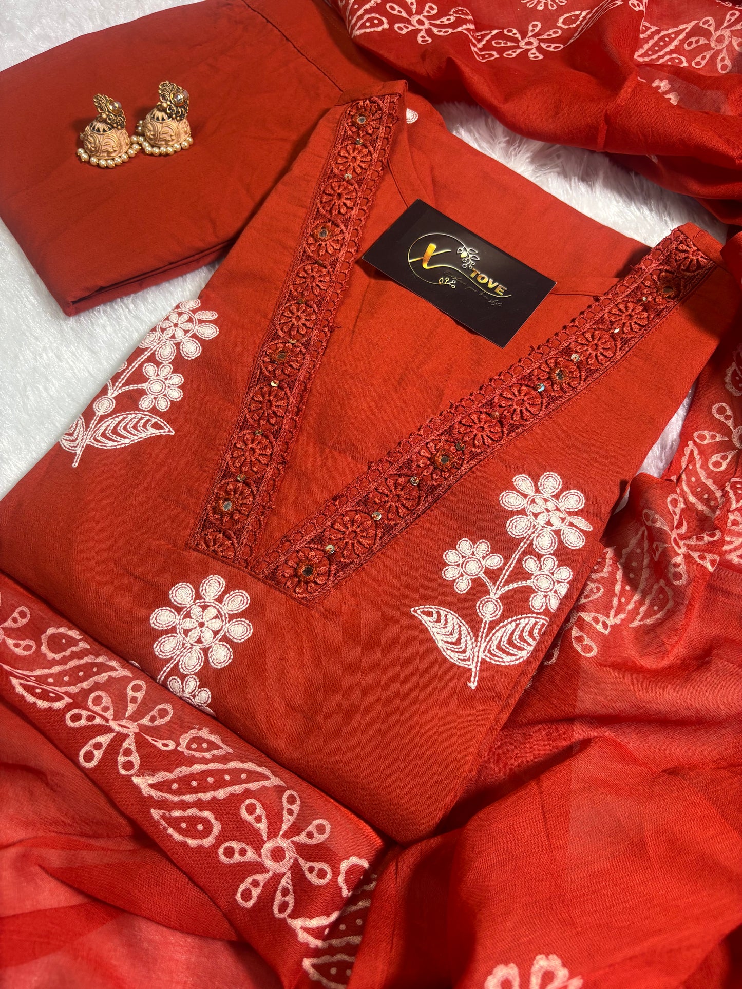 A1681 Pure Cotton Embroidered Suit