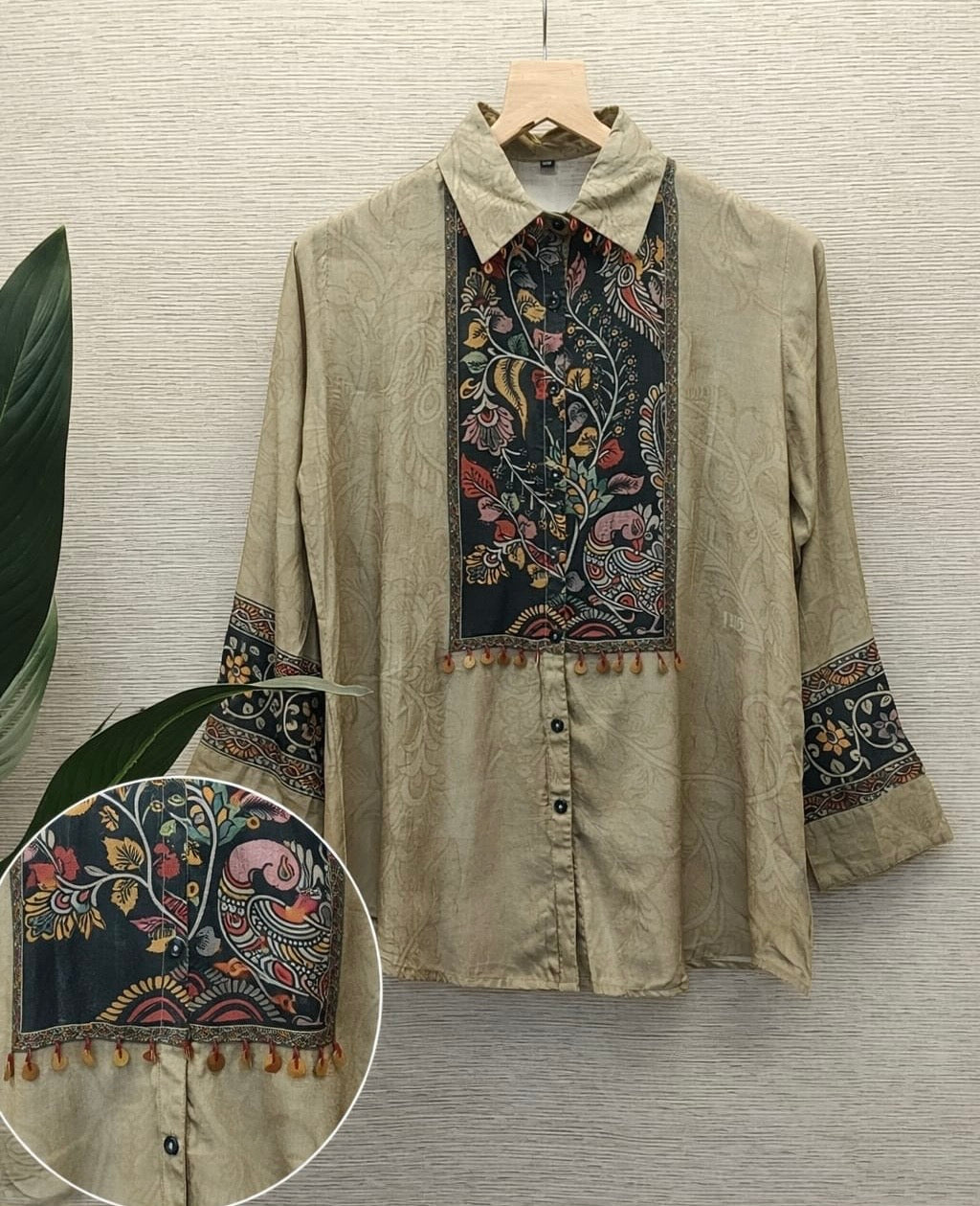 B2039 Sand Aura Pure Muslin Shirt Top