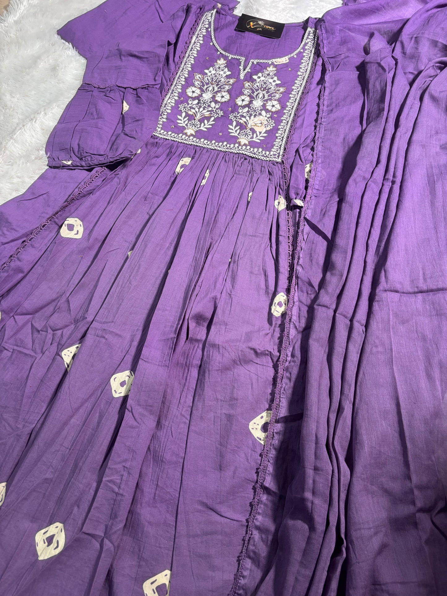 A1707 Mul Cotton Embroidered Suit