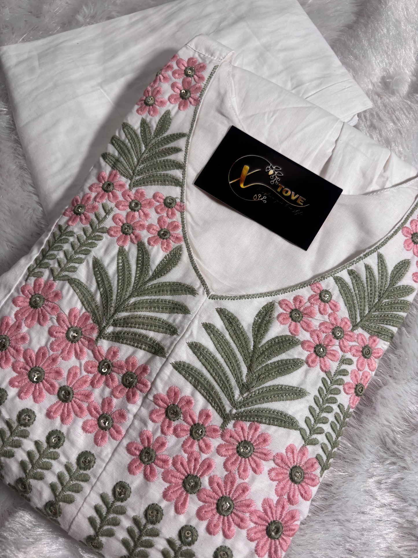 A1689 Mul Cotton Co-Ord set With Embroidery Detailing