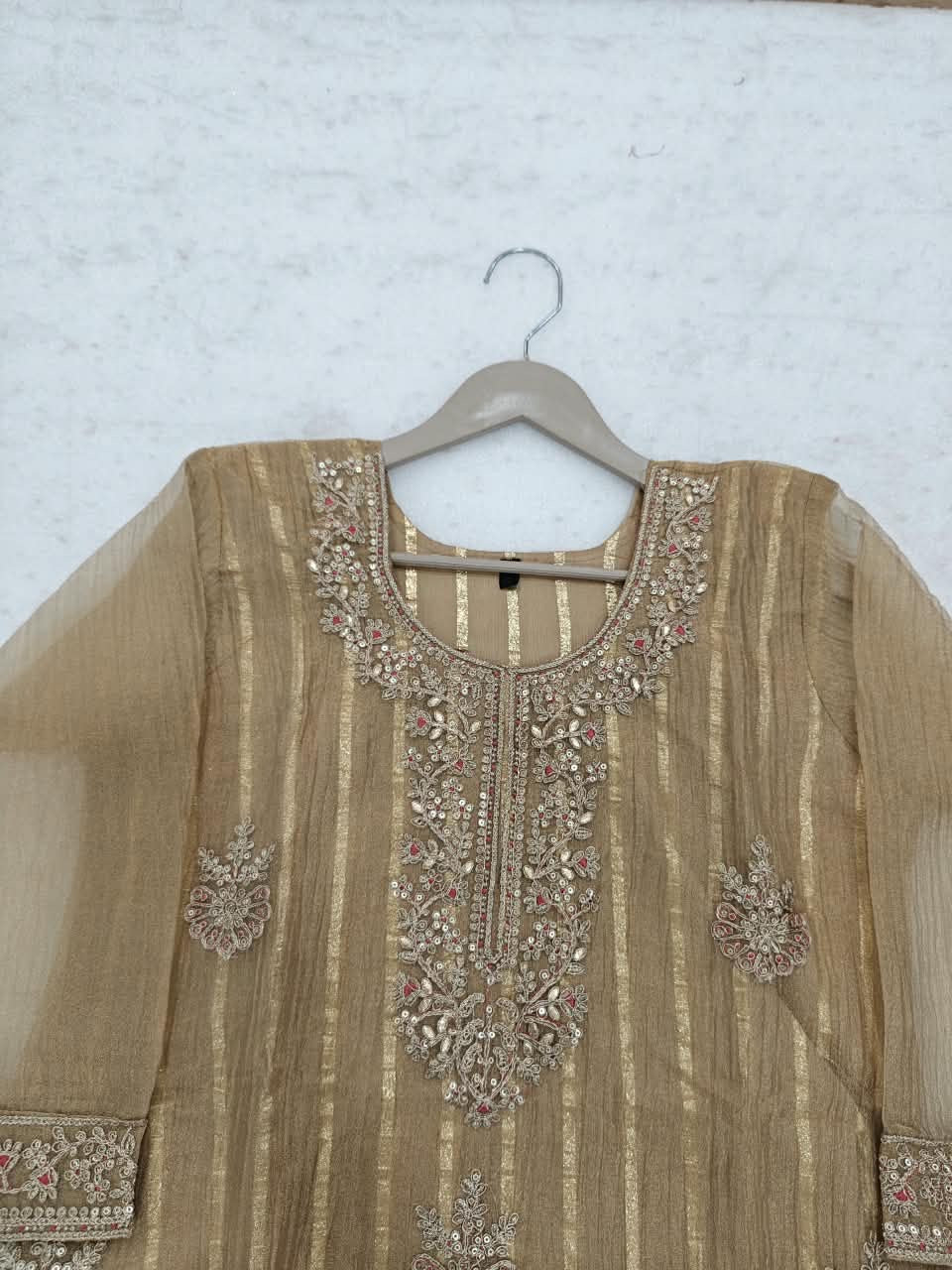 B2053 Zahra Salsa Embellished Suit(RUST GOLDEN)