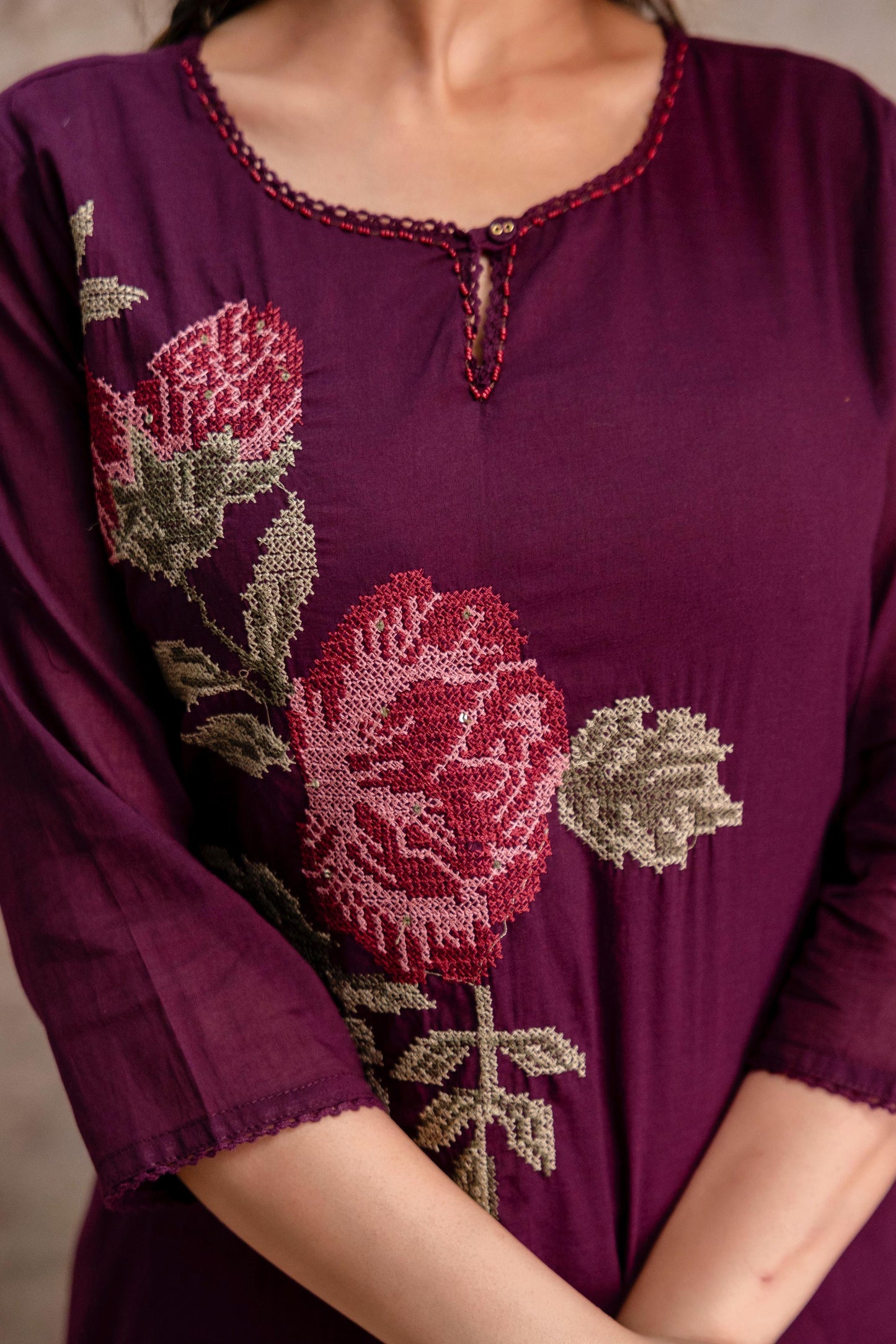 A1795 Embroidered Mul Cotton Suit