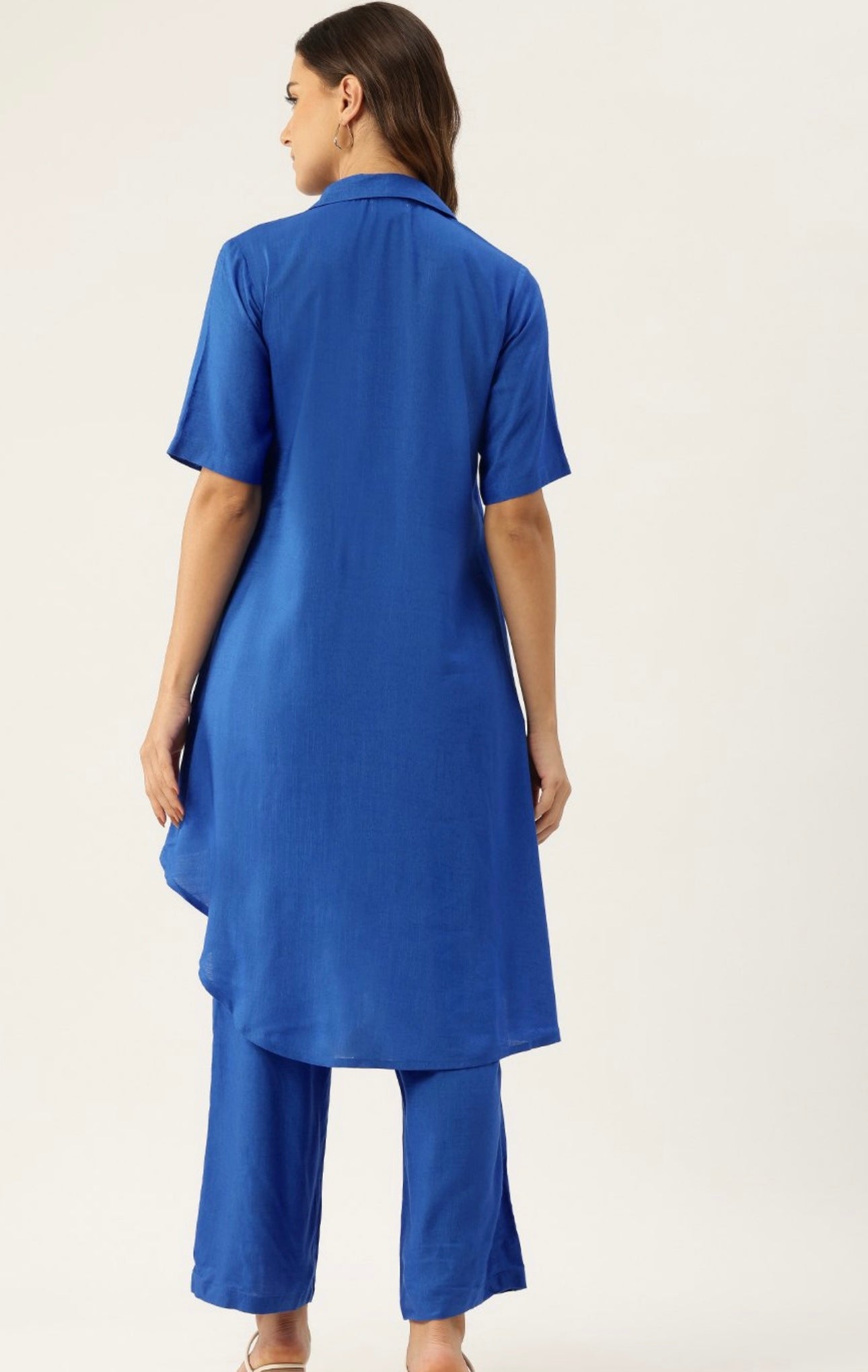 Premium Viscose Slub Co-Ord Set with Embroidery and Pearl Detailing