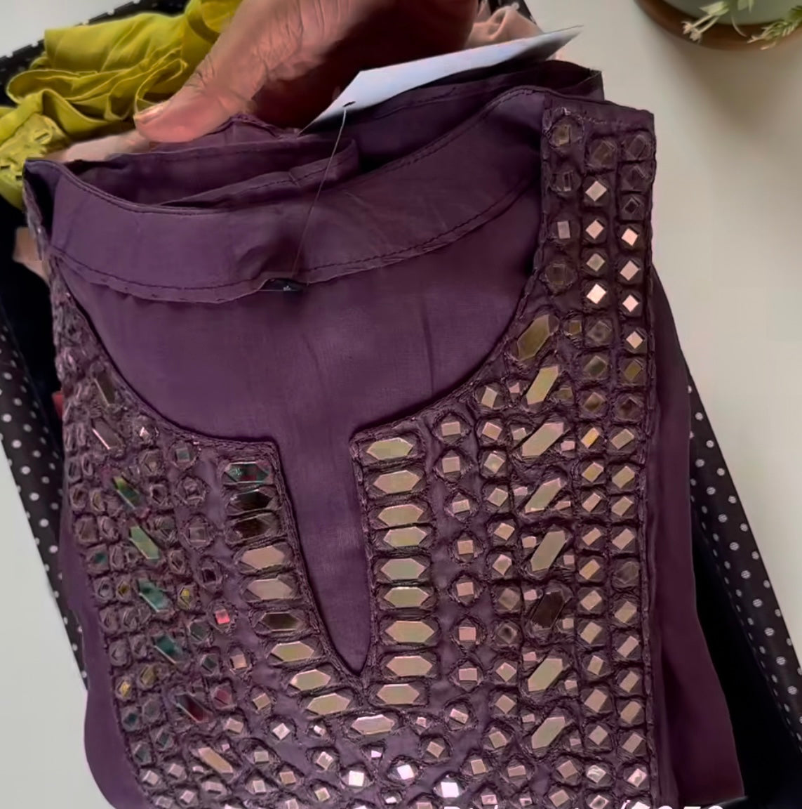 Pure Mul Chanderi mirror work Anarkali Suit