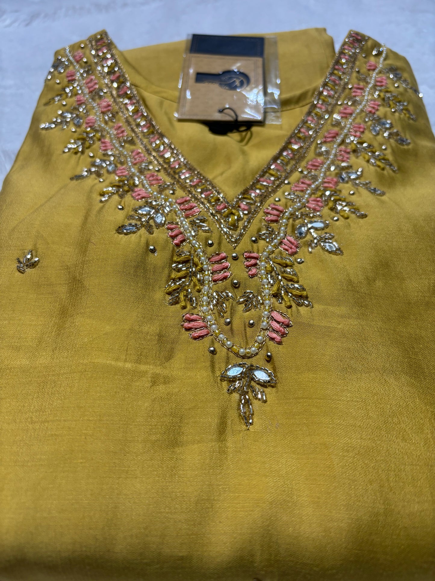Stunning Party Wear with Beautiful Handwork & Woven Jaquard Dupatta