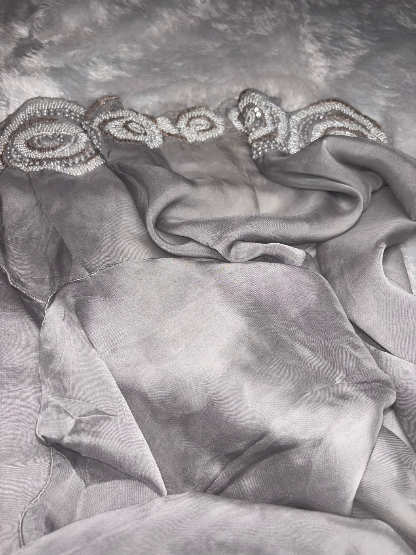 B1993 Steal Grey Party Wear Suit with Handwork