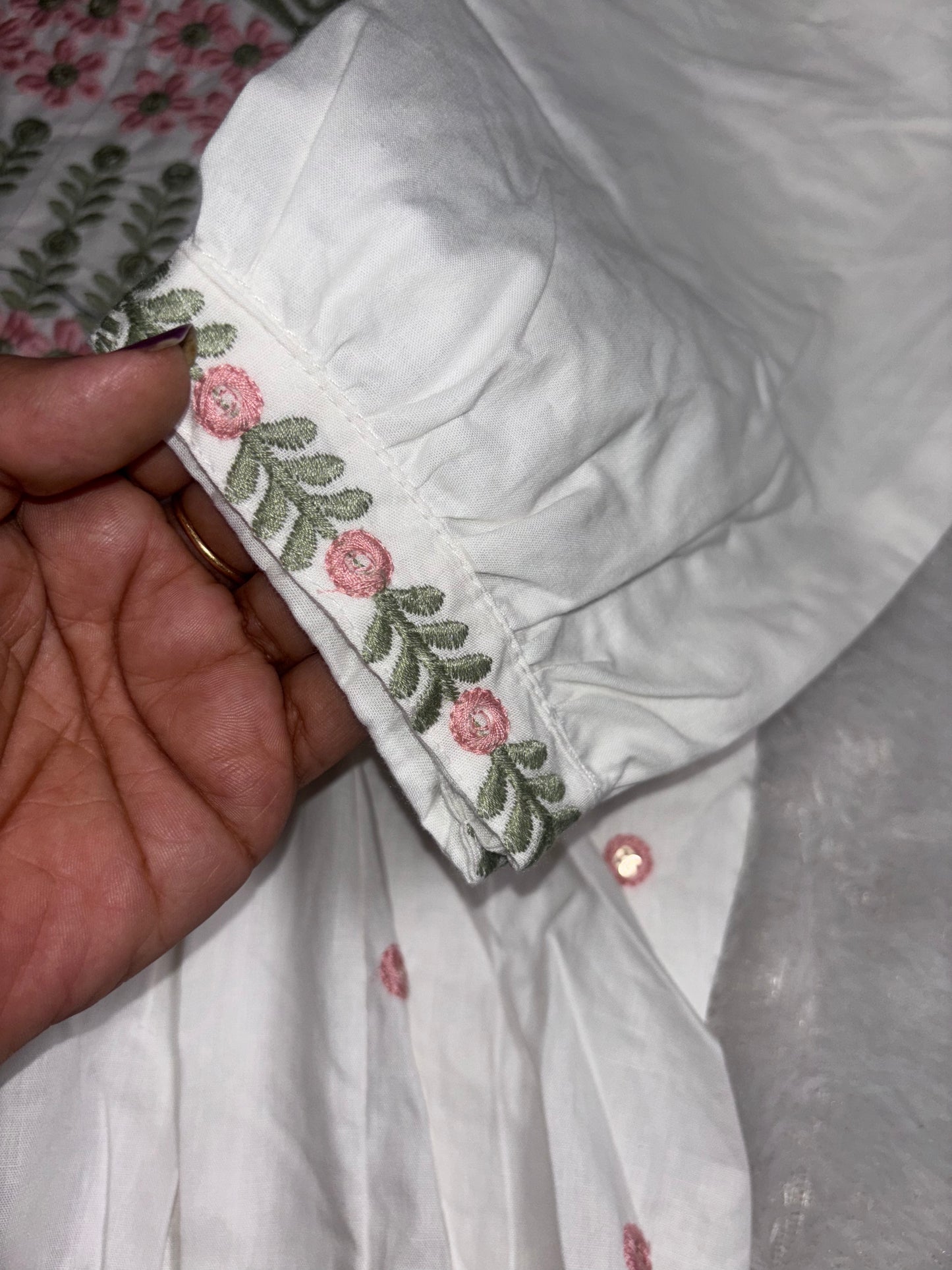 A1689 Mul Cotton Co-Ord set With Embroidery Detailing