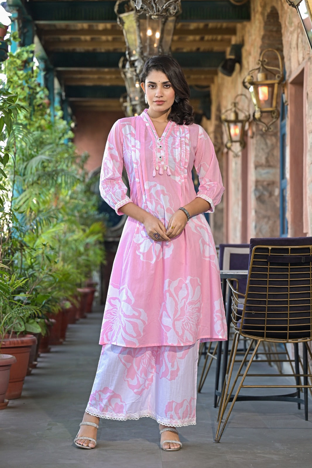 Pure Cotton Co-Ord Set with Embroidery Detailing