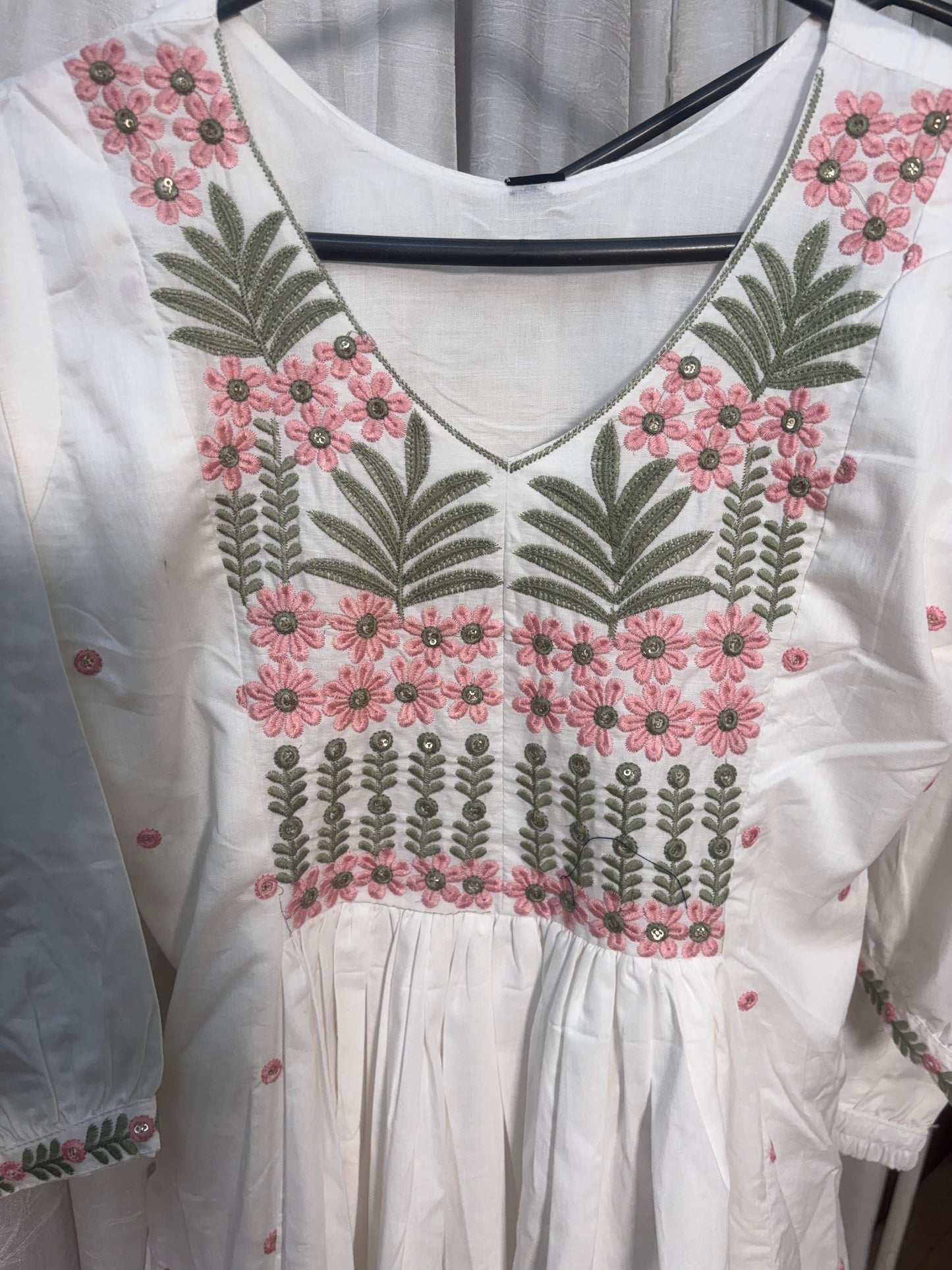 A1689 Mul Cotton Co-Ord set With Embroidery Detailing