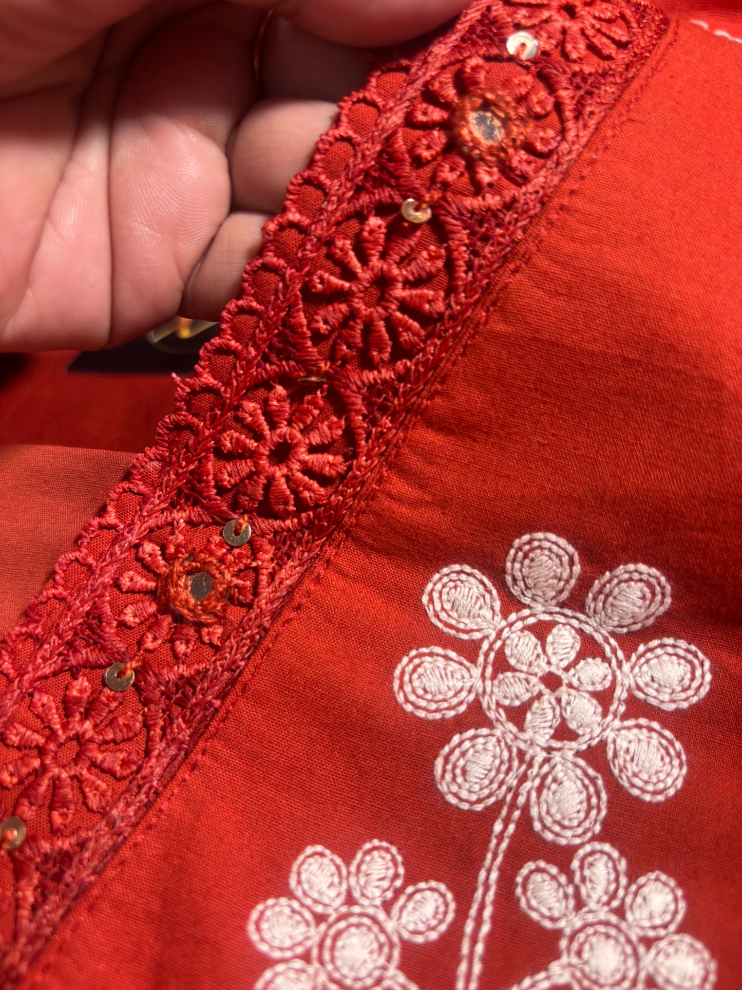 A1681 Pure Cotton Embroidered Suit