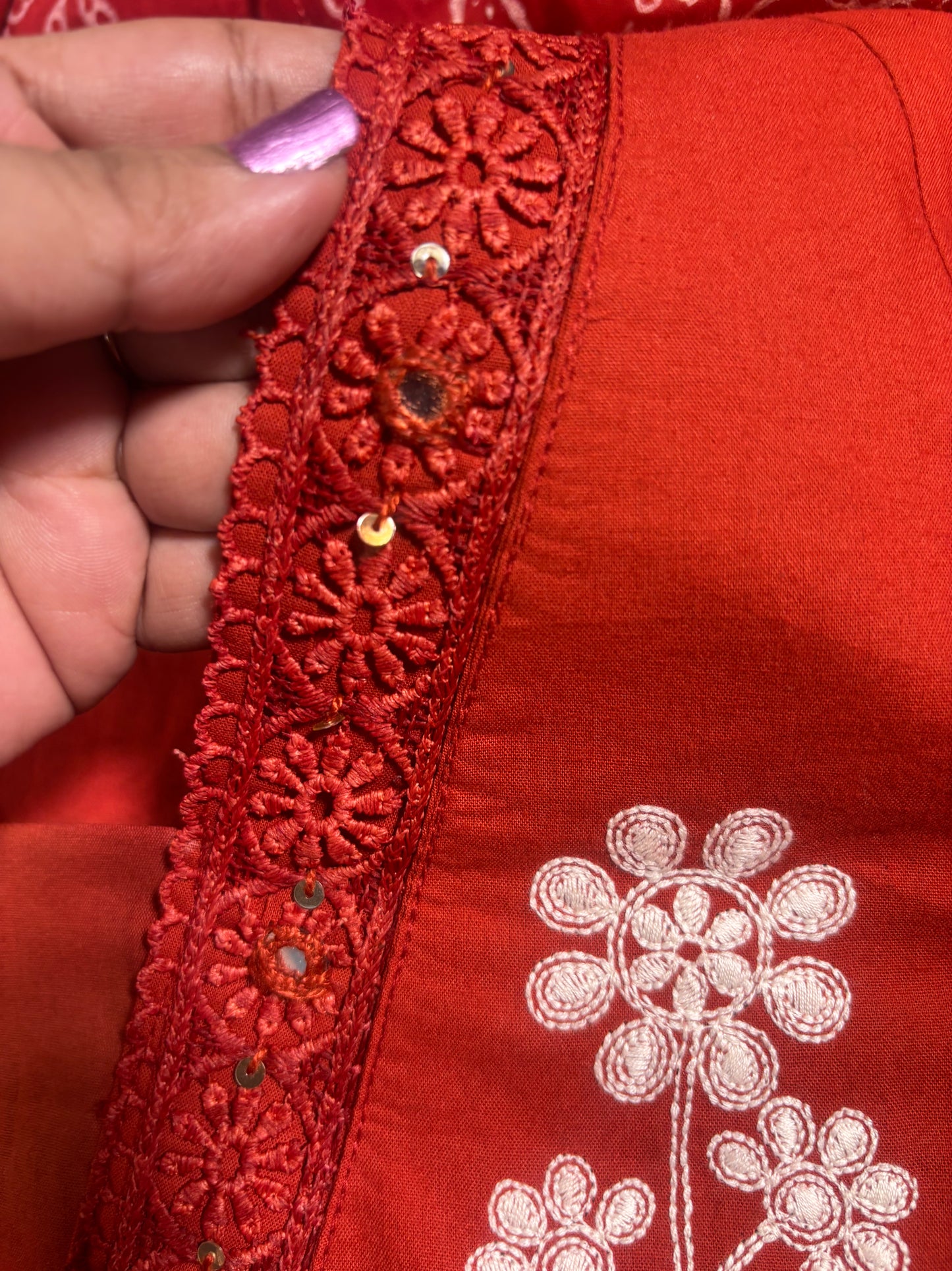 A1681 Pure Cotton Embroidered Suit