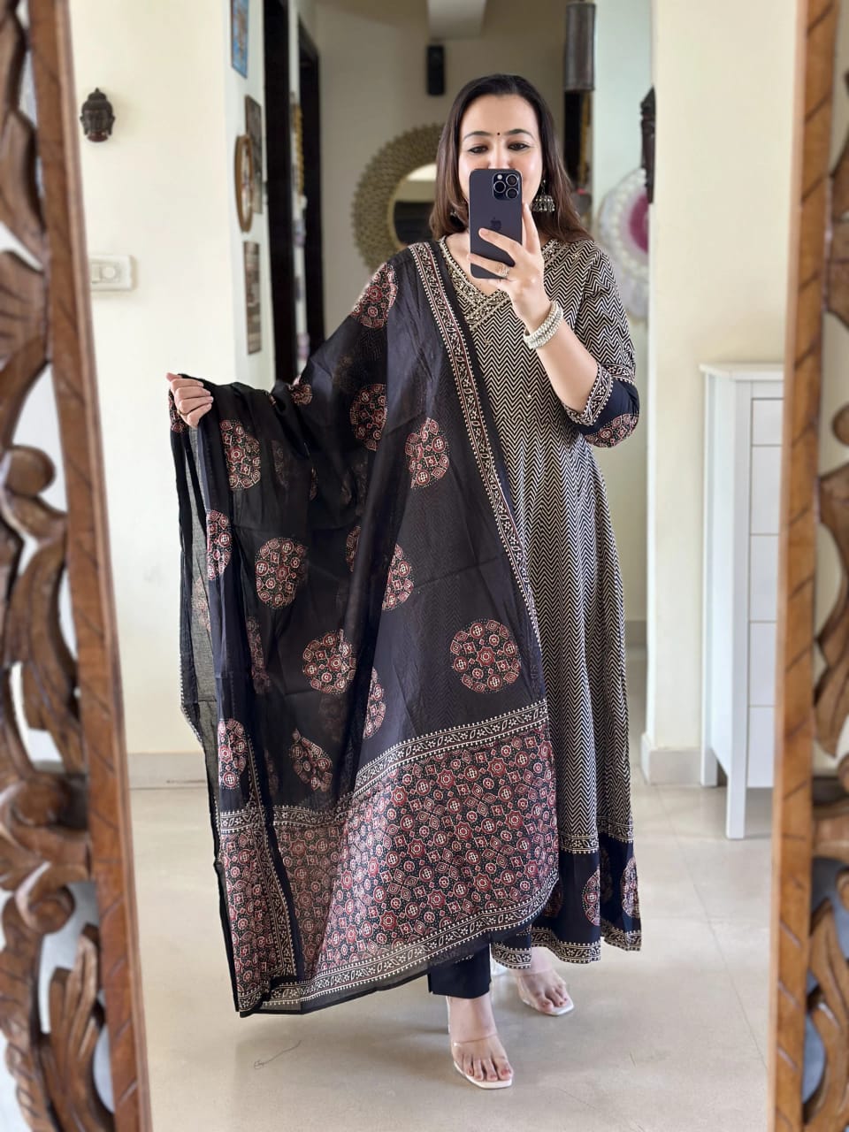 A1691 Pure Cotton Angarkha Suit