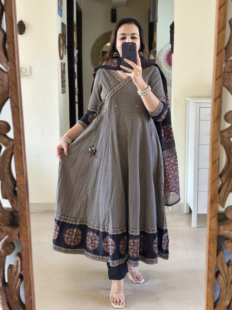 A1691 Pure Cotton Angarkha Suit