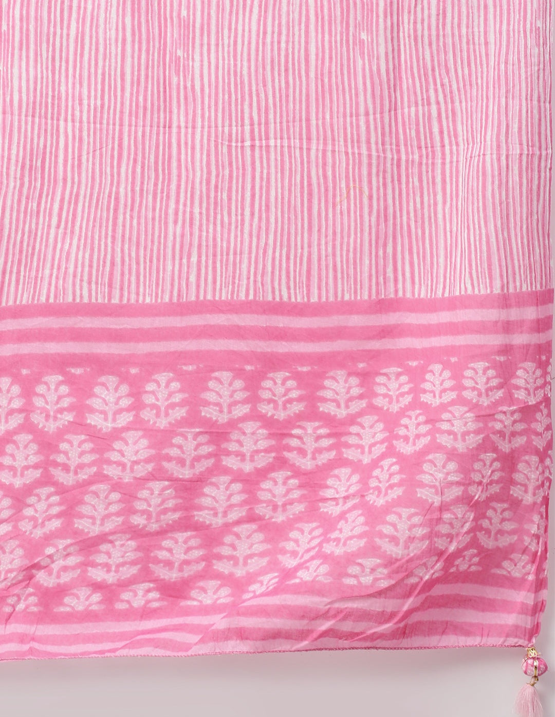 A122 Ethnic Printed Three Piece Suit - Pastel Pink