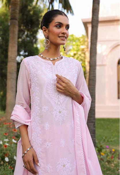 A1802 Lakhnavi Chikankari Suit (BABY PINK)