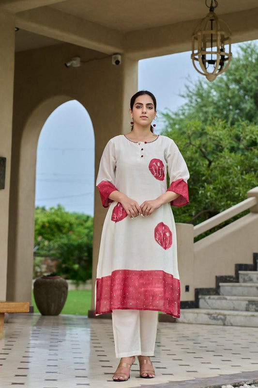 B2034 Mul Chanderi Co-ord Set Suit