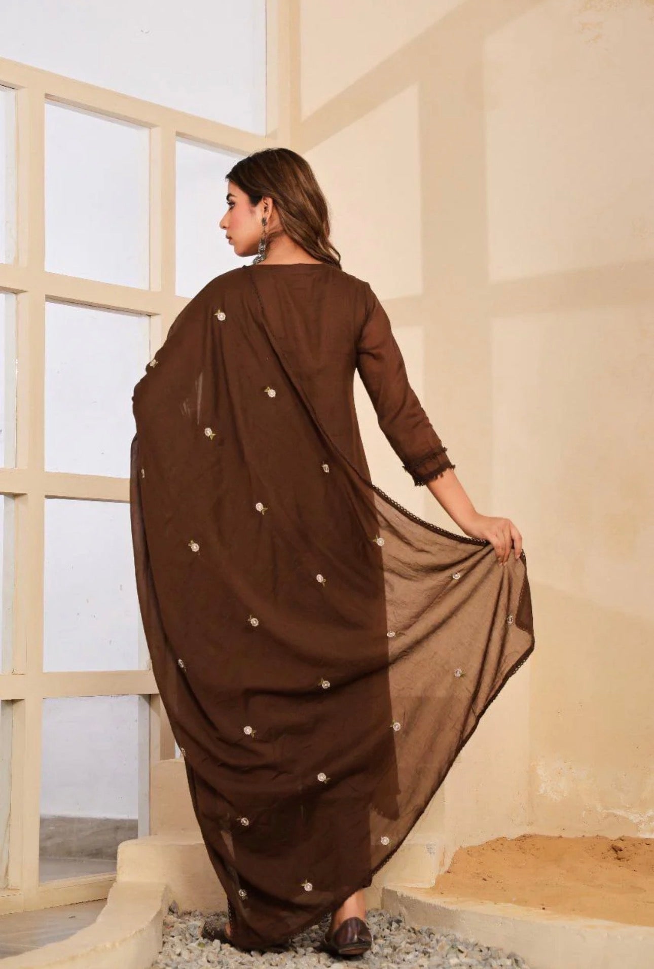 A1757 Mul Cotton Mirror Bloom Suit [COFFEE BROWN]