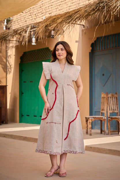 A1800 Rustic Jute Statement Midi