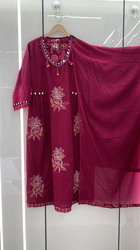 A1790 Embroidered Pure Cotton Suit