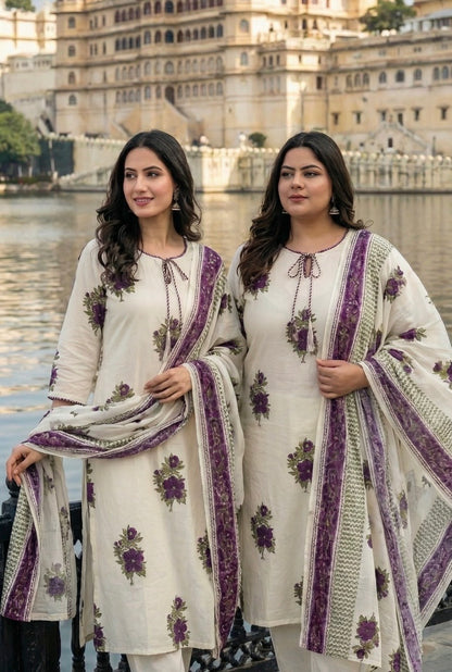 A1810 Classic Floral Kurta Set