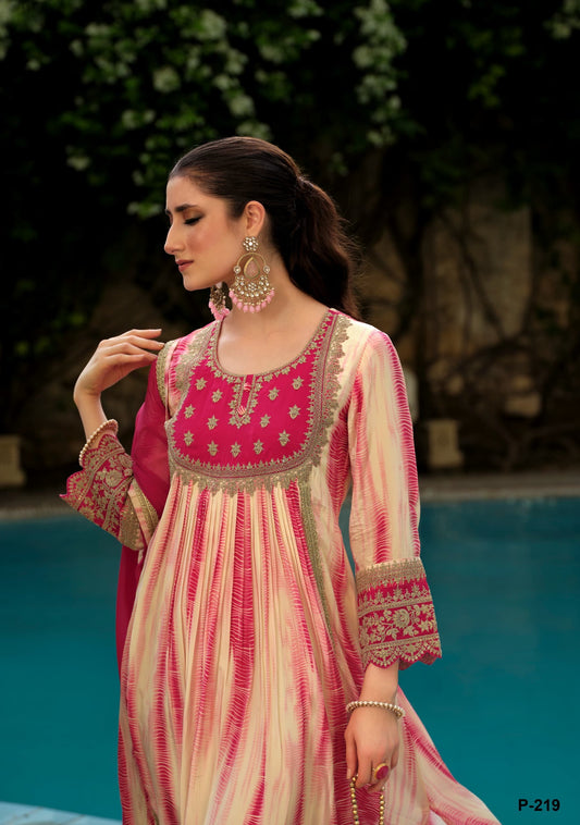 B2025 Elegant Natural Crape Zari Work Suit