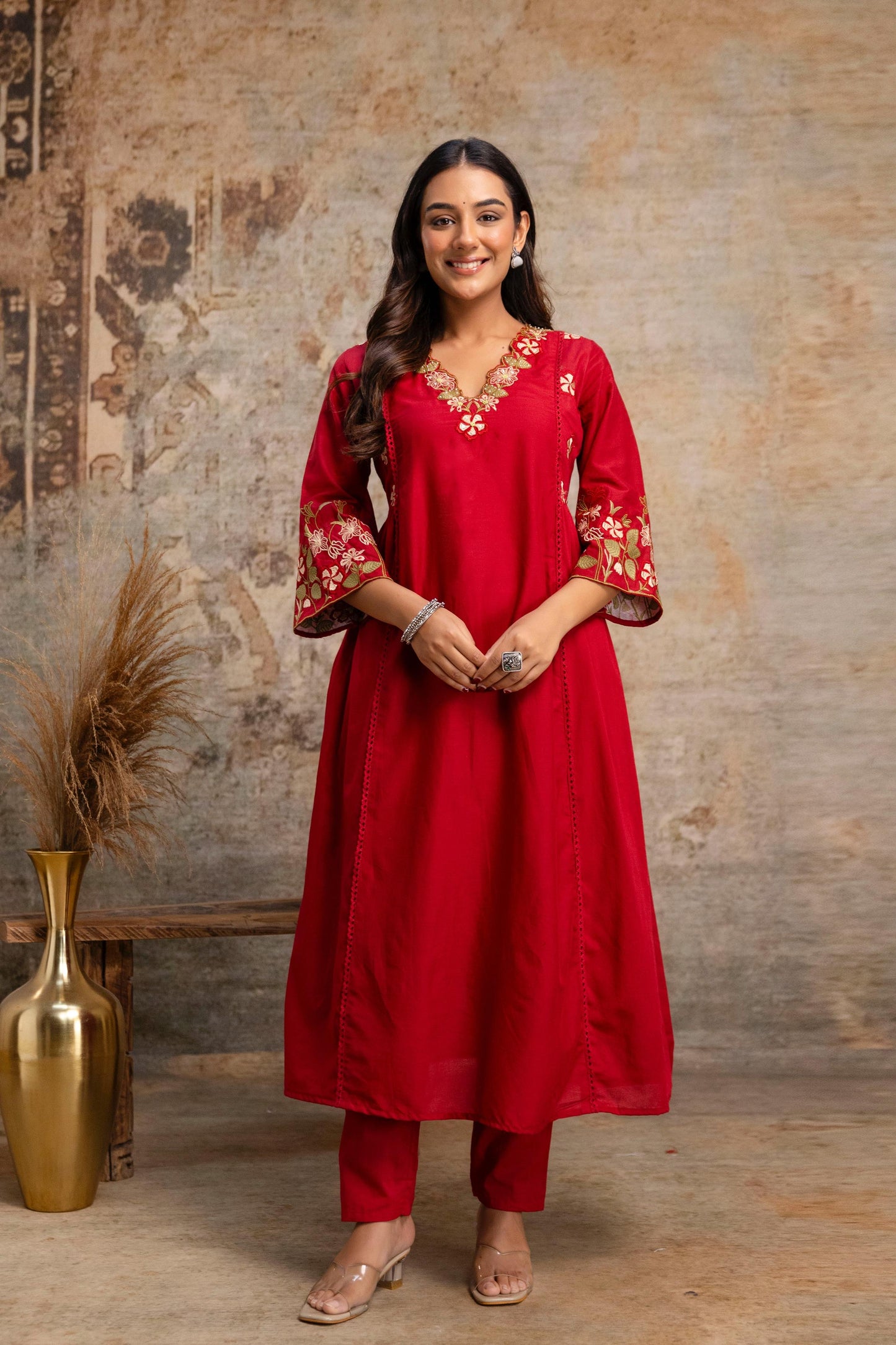 A1808 Embroidered Mul Cotton Suit