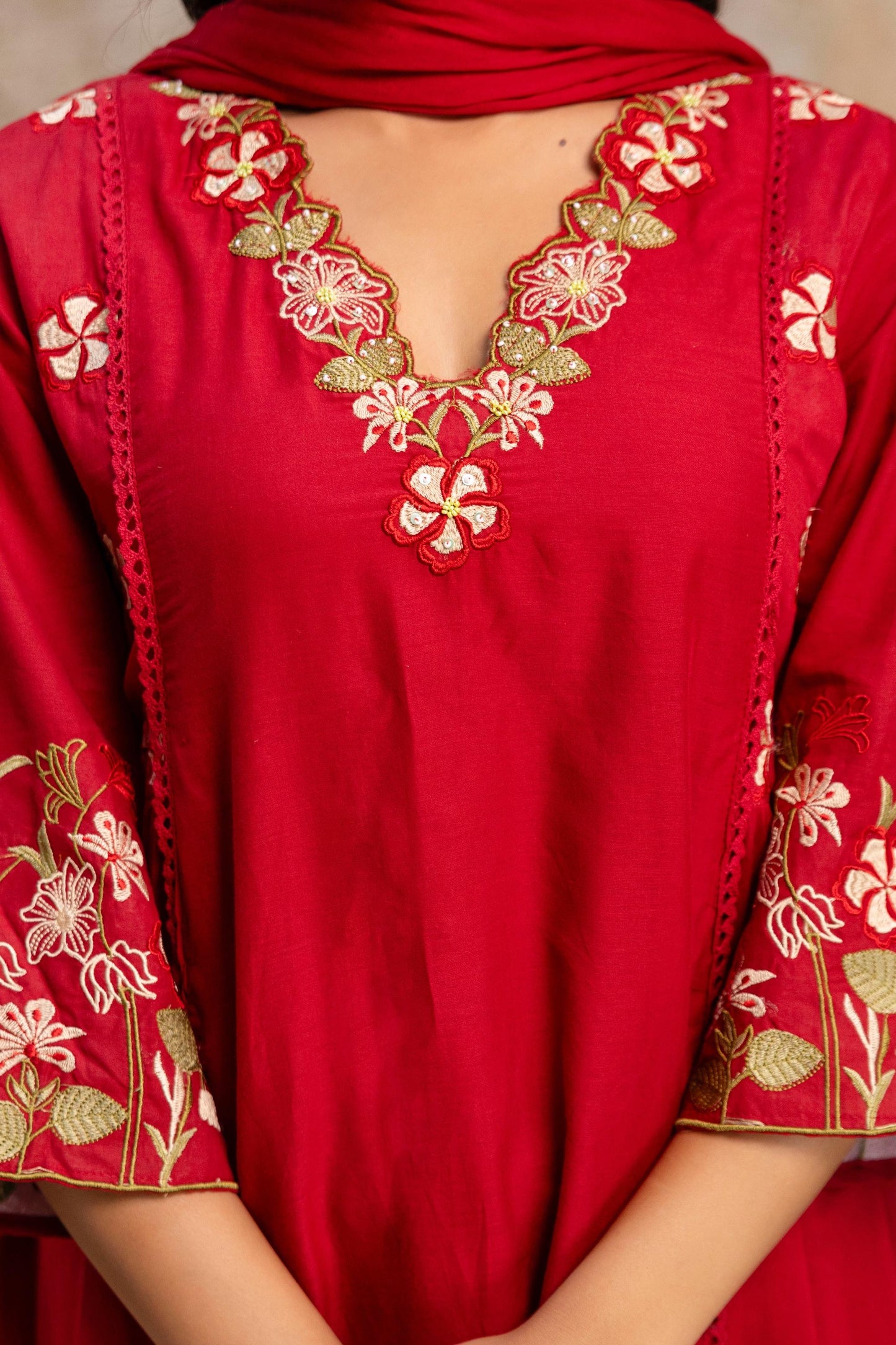A1808 Embroidered Mul Cotton Suit