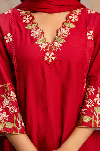 A1808 Embroidered Mul Cotton Suit