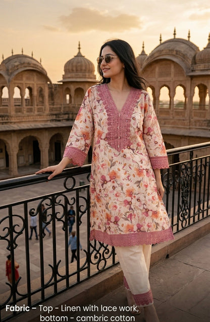 A1805 Cotton Linen Co- Ord Set