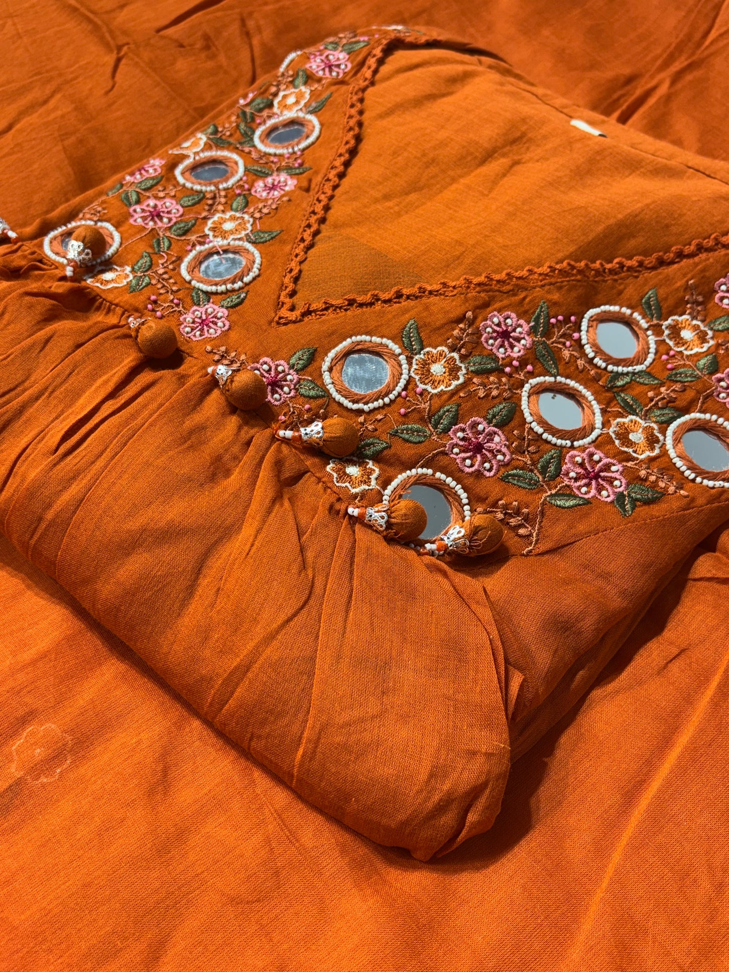 A1754 Mul Cotton Mirror Bloom Suit [RUST ORANGE]