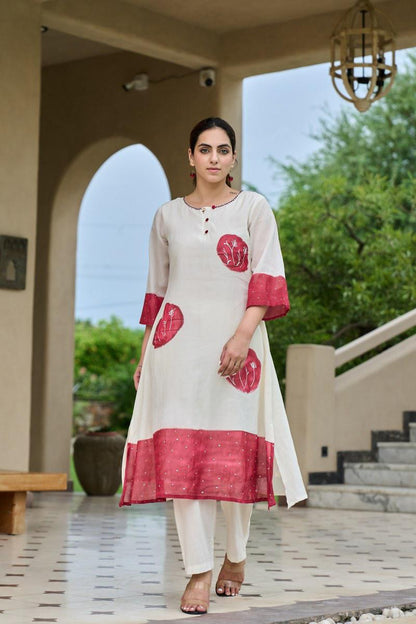 B2034 Mul Chanderi Co-ord Set Suit
