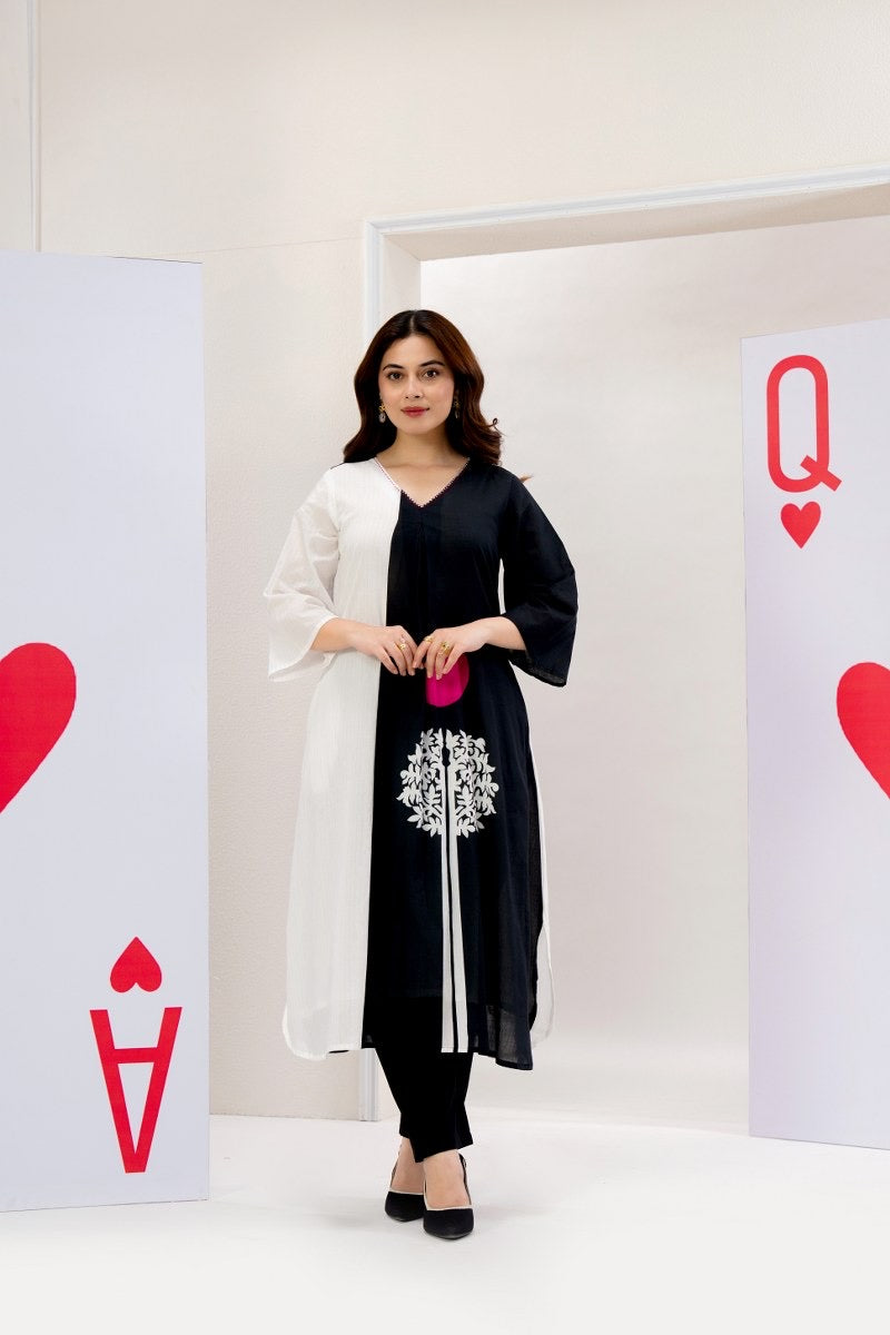 A1777 Mul Cotton Two-Piece Set (BLACK)