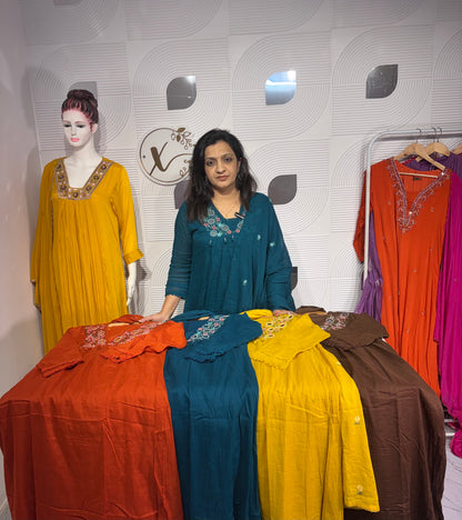 A1755 Mul Cotton Mirror Bloom Suit [TEAL]