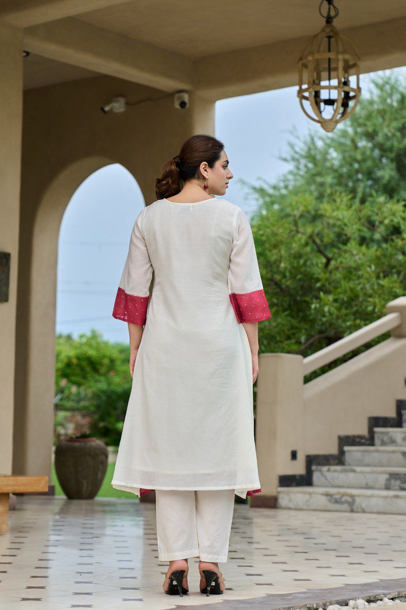 B2034 Mul Chanderi Co-ord Set Suit